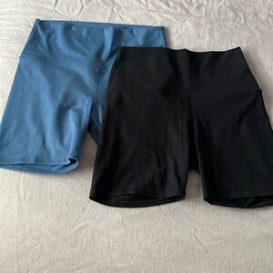 Bundle 2 bike shorts blue and black size medium almost new